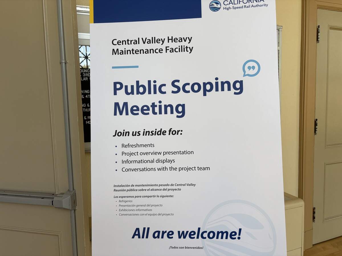 The California High-Speed Rail Authority seeks public comments on two proposed Central Valley heavy maintenance facility sites near Fresno and Hanford. Submit input by Sept. 14.